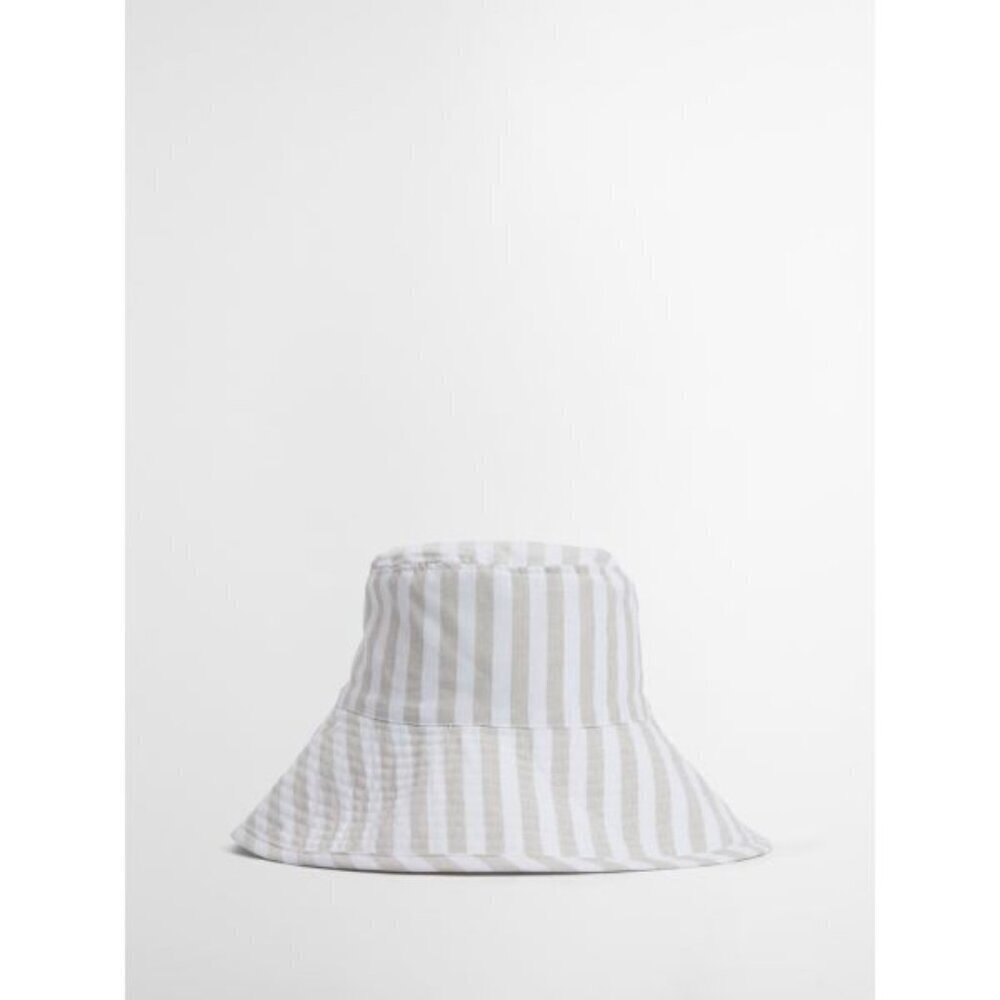 New Wyeth Stripe Cotton/Linen Blend Bucket Hat One Size NWT